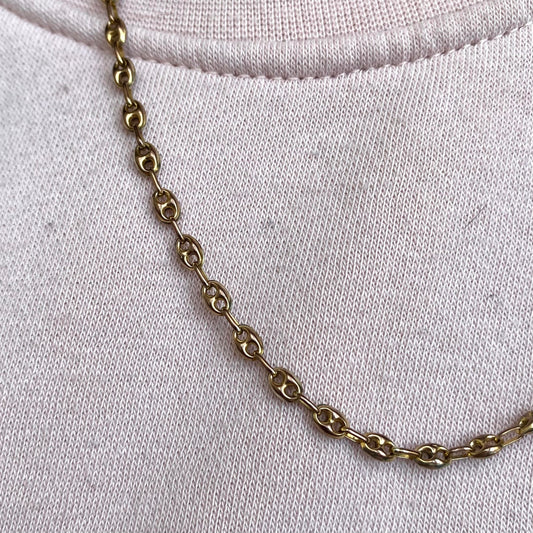 9ct Puffy baby mariner link chain