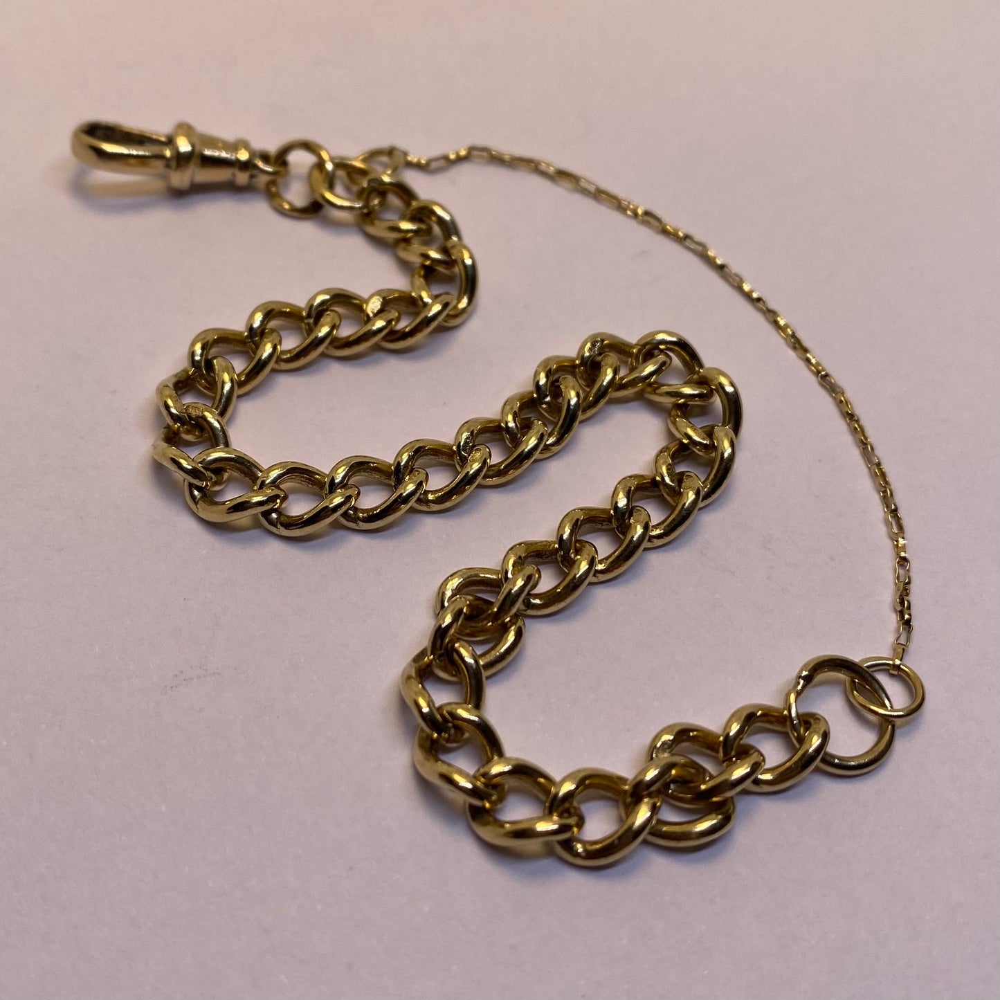 9ct open curb link bracelet