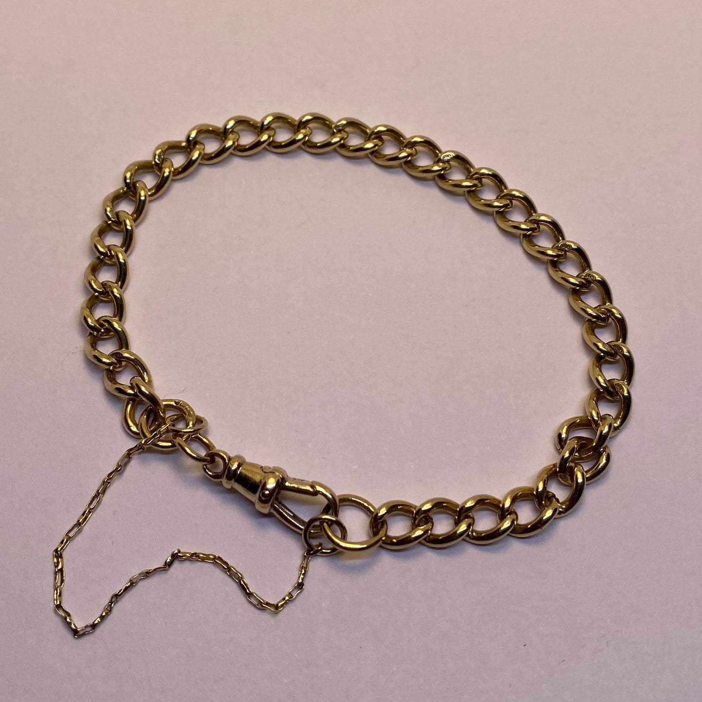 9ct open curb link bracelet