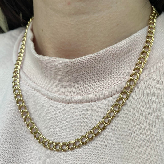 9ct Double open link chain