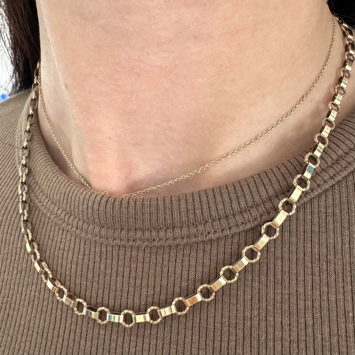 9ct Italian oval fancy link belcher chain