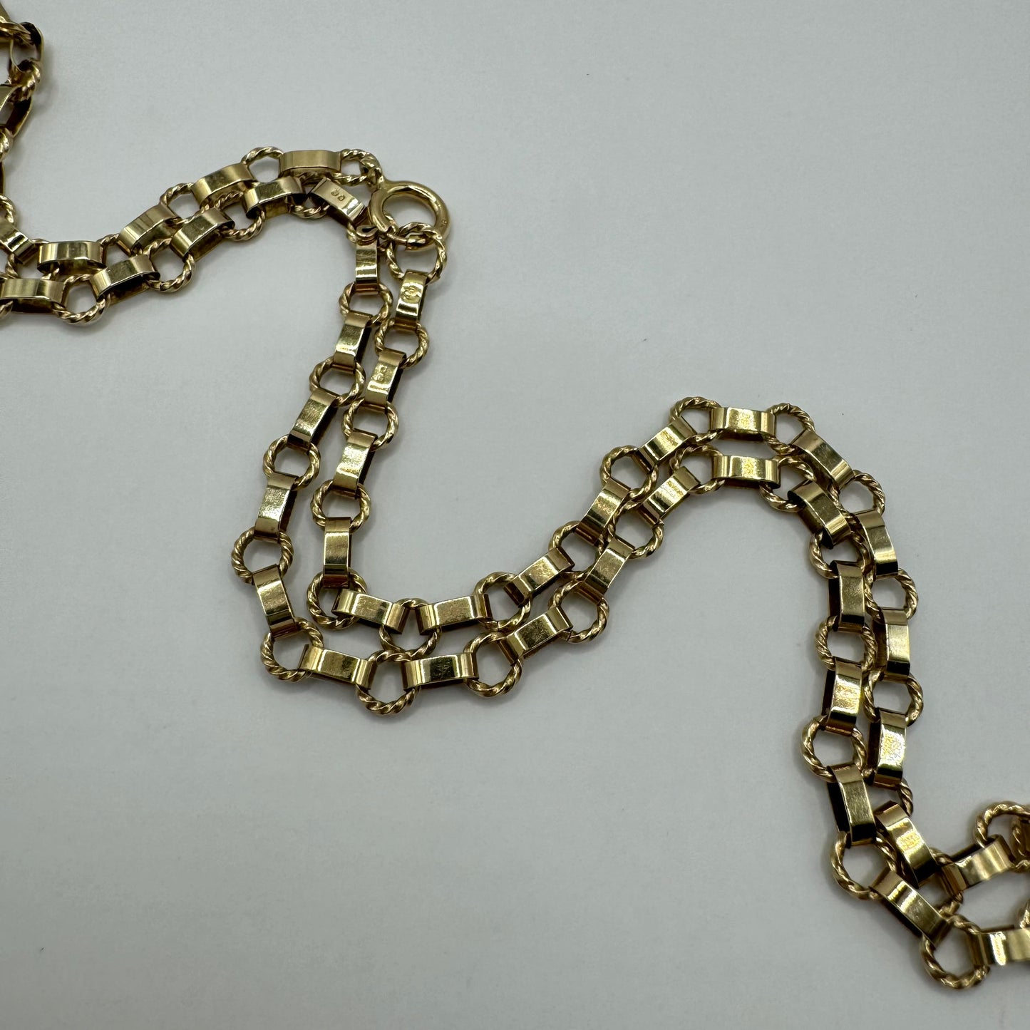 9ct Italian oval fancy link belcher chain