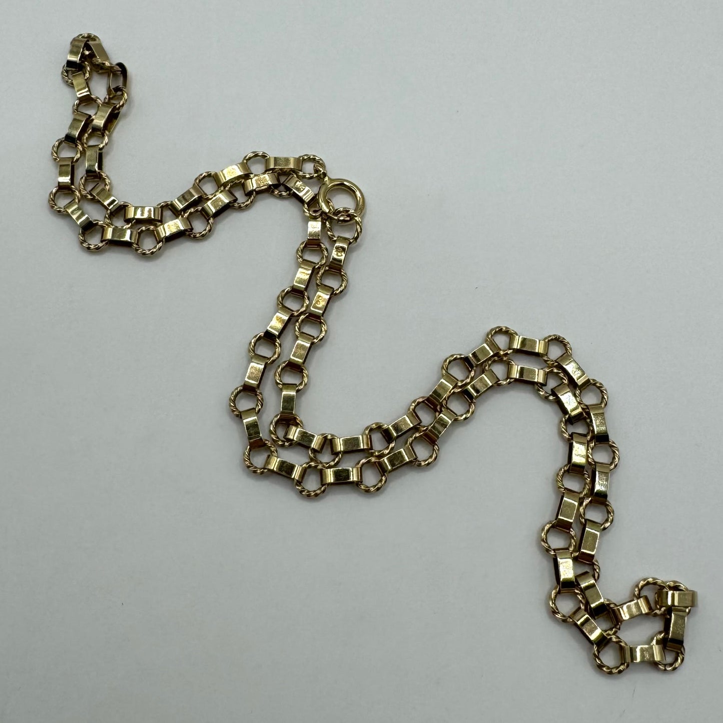 9ct Italian oval fancy link belcher chain