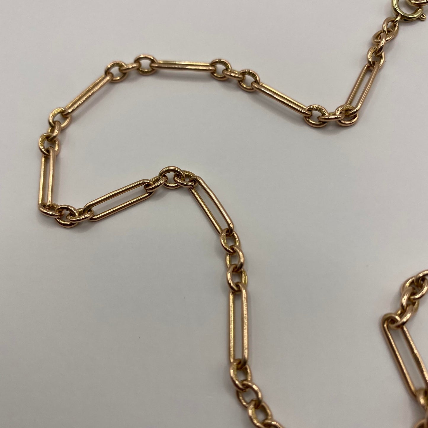 9ct Rose gold paperclip chain