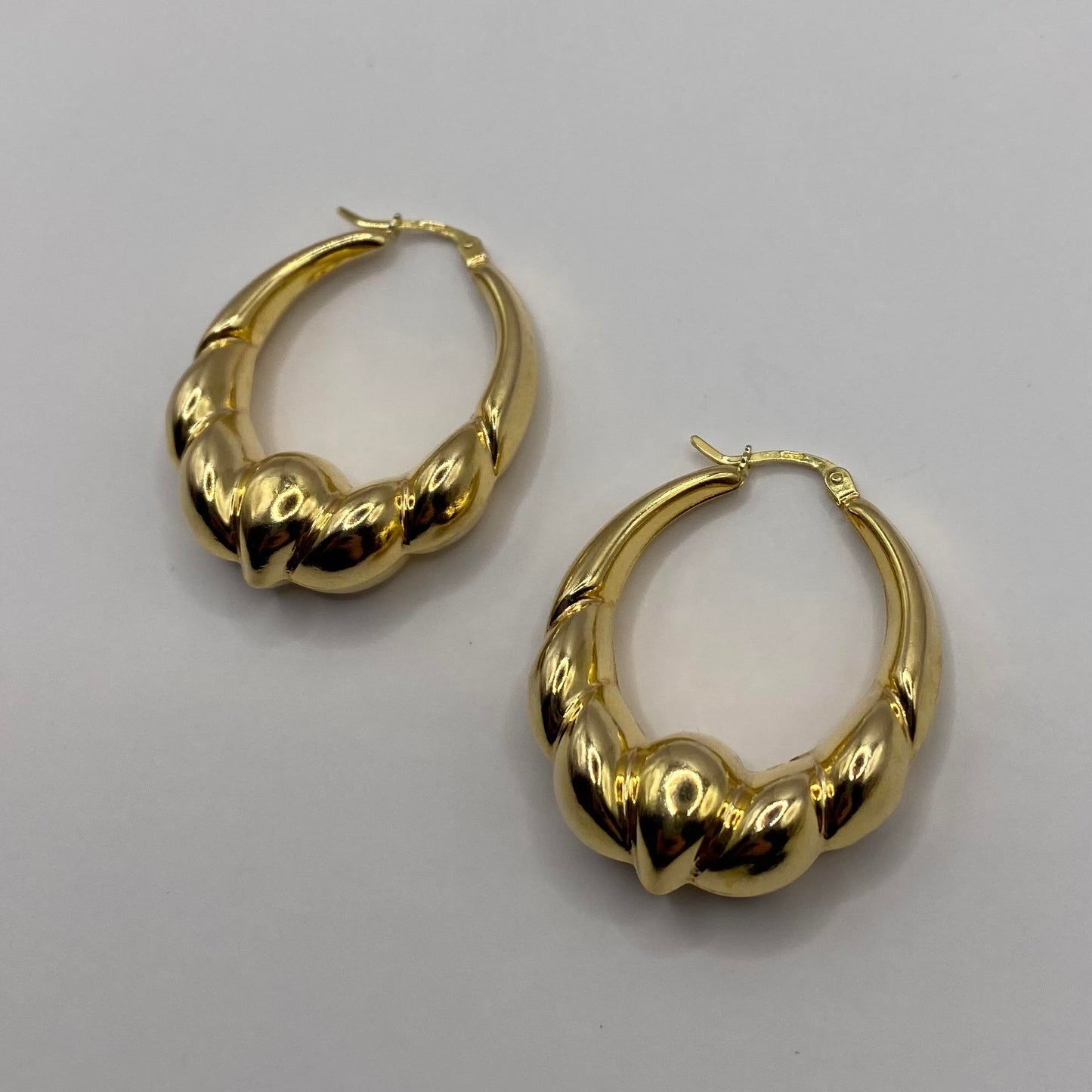 9ct Large puffy hoops