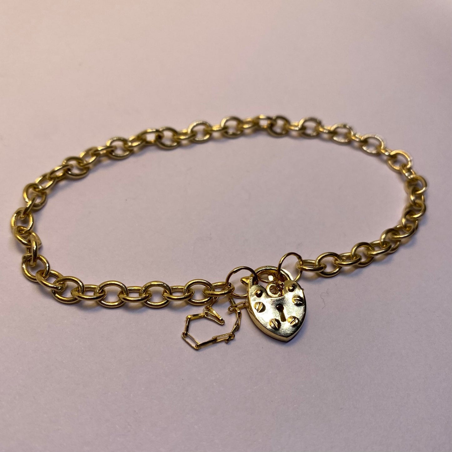 9ct wide belcher with padlock bracelet