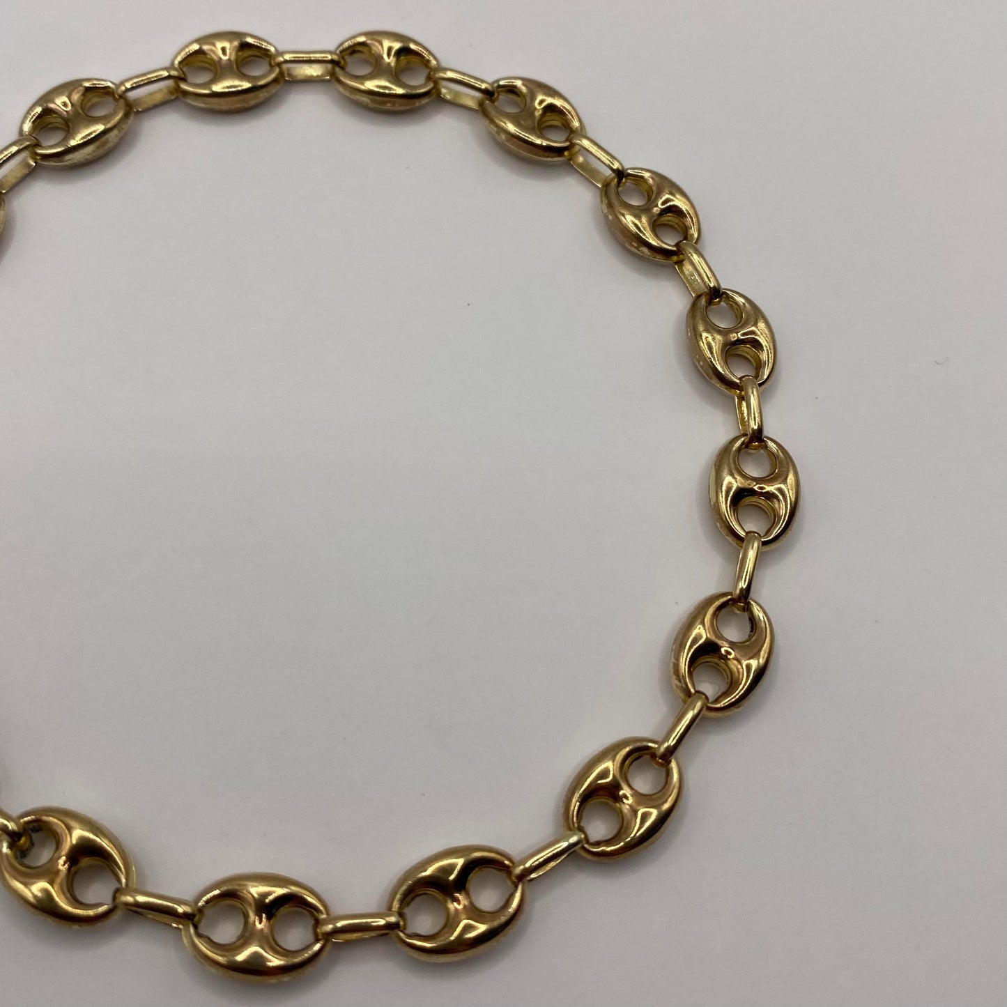 9ct Puffy mariner link bracelet