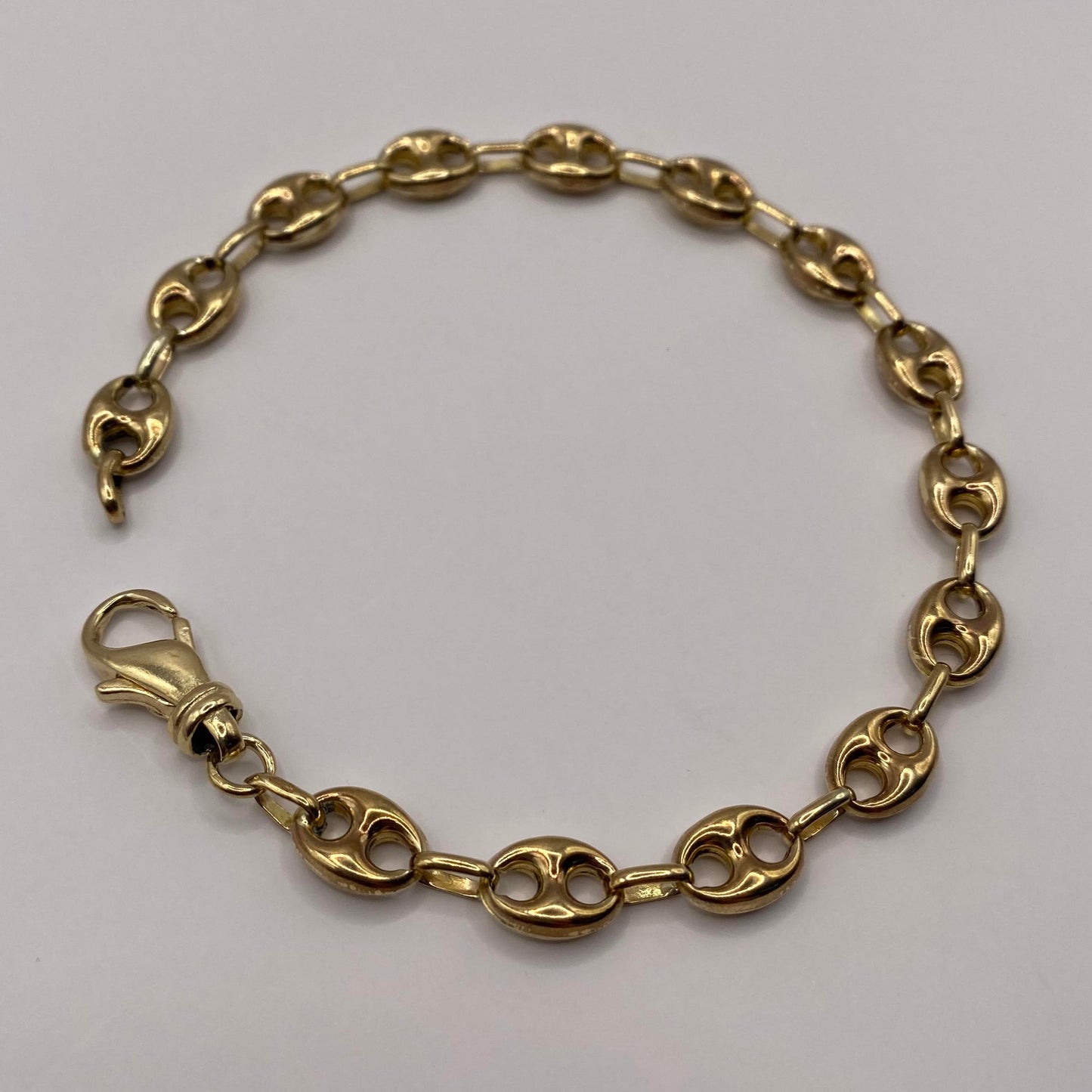 9ct Puffy mariner link bracelet