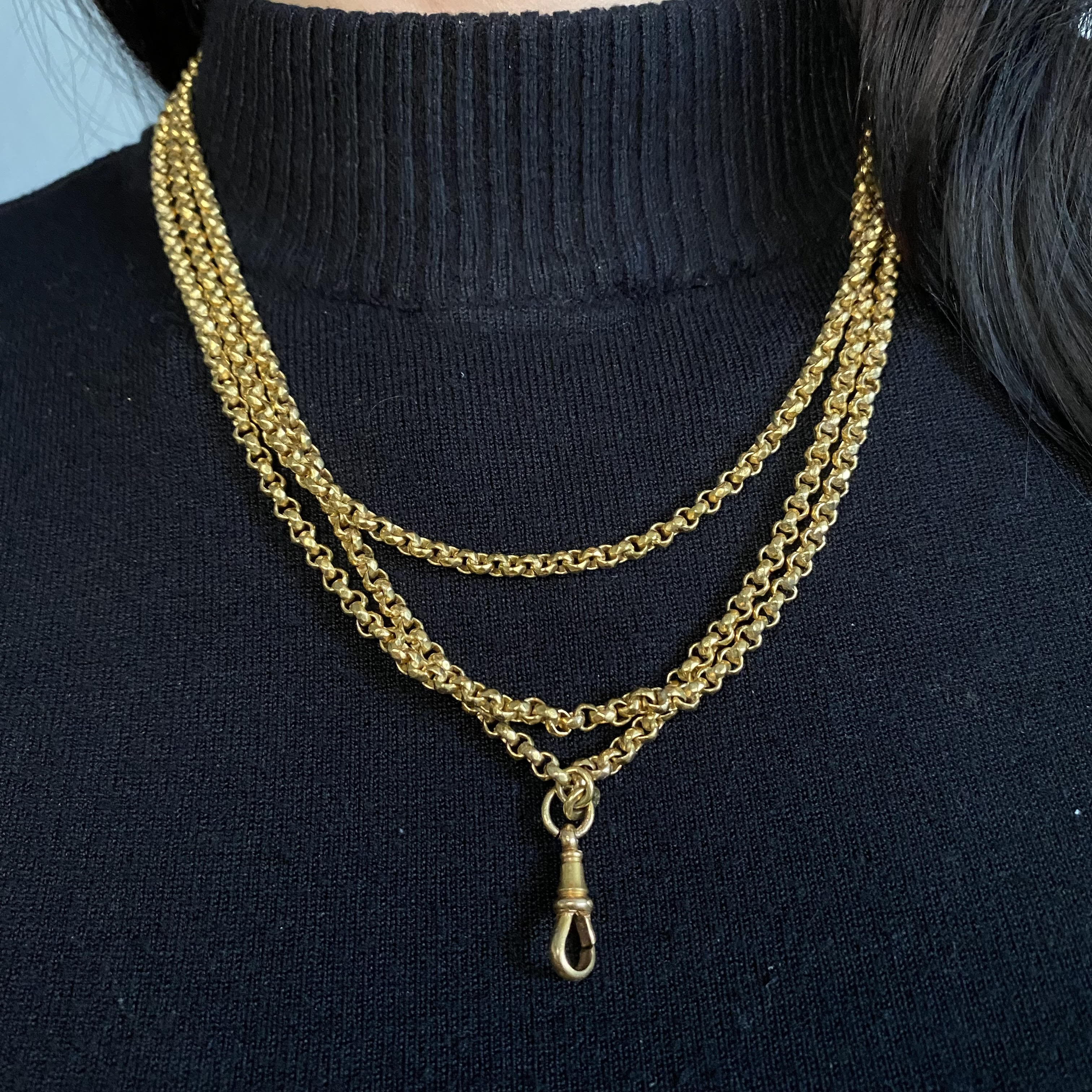 18ct Rolled gold guard chain – Gilded Ferret Jewellery