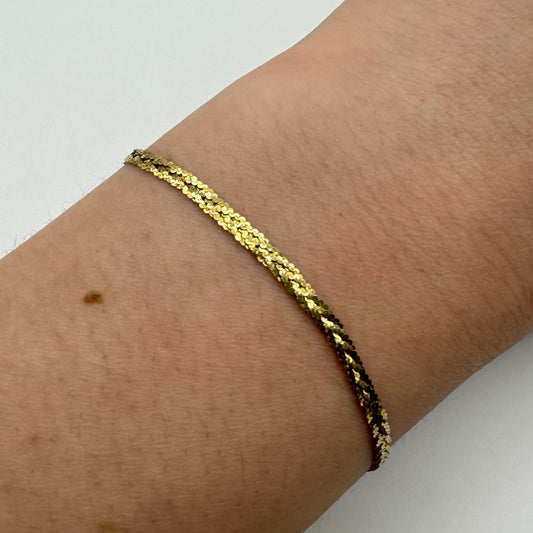 9ct S link weaved bracelet