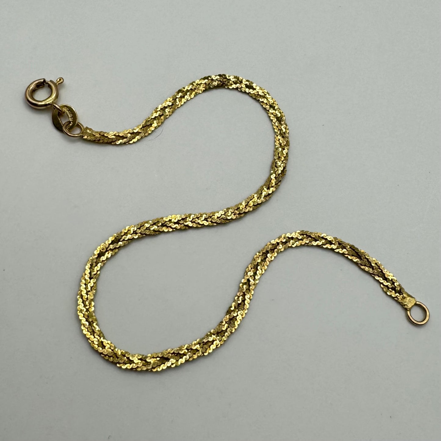 9ct S link weaved bracelet