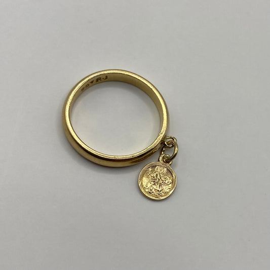 9ct St Christopher dangle token ring