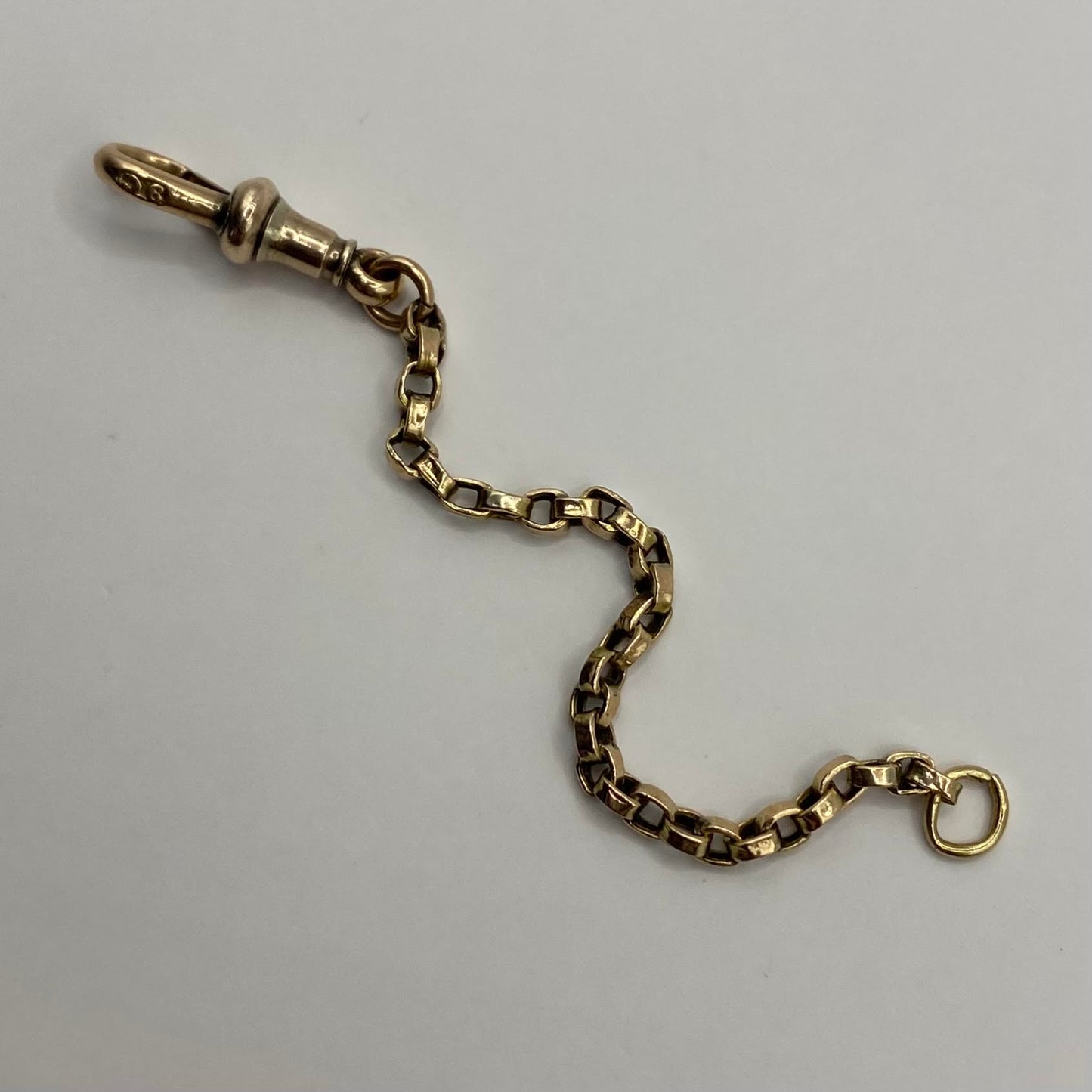 9ct Yellow gold extender with dog clip